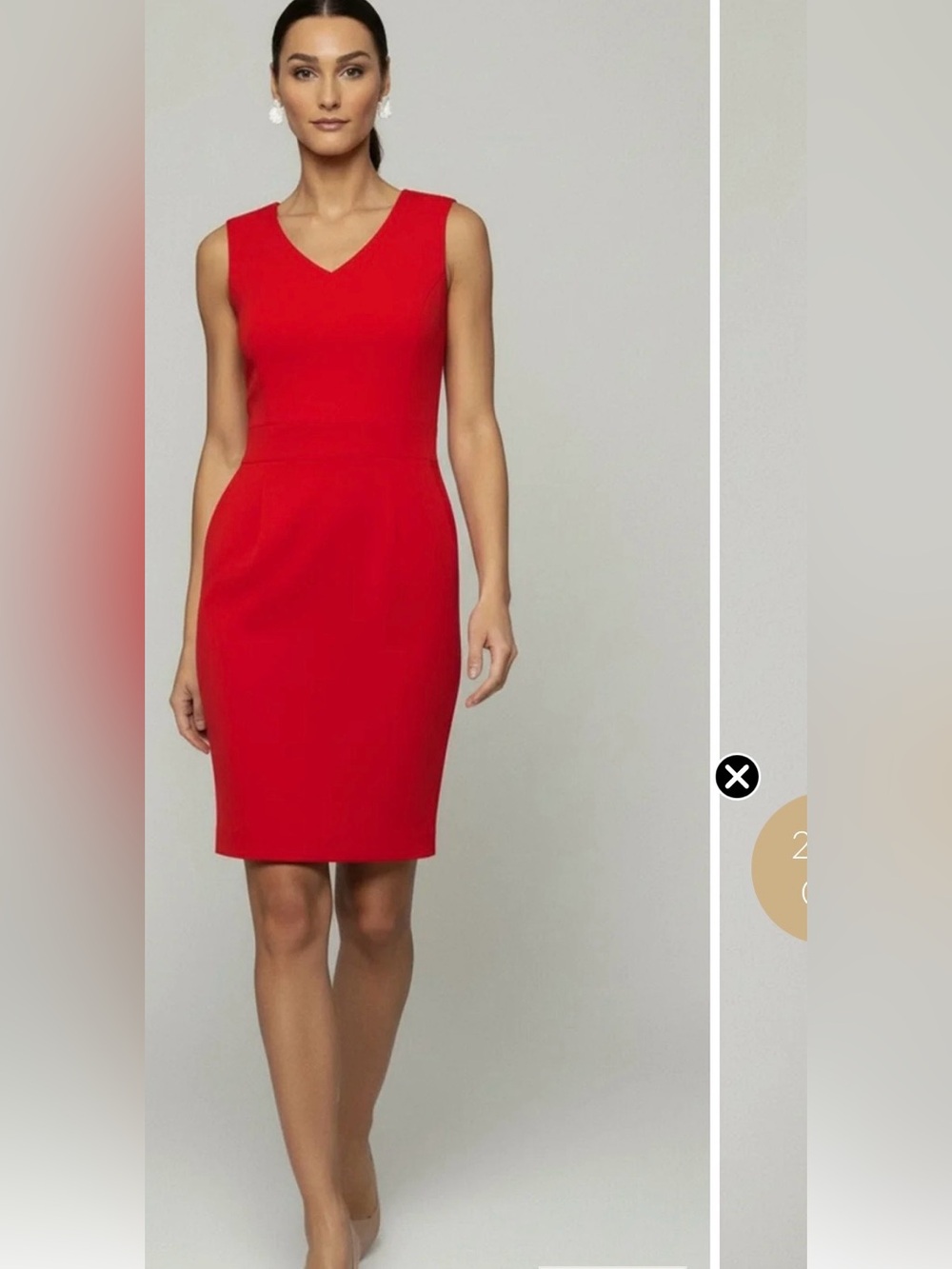 Nora Gardner V-Neck V-Back Sleeveless Lined Sheath Dress in Red - Sz 12!!